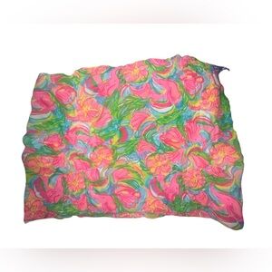 Lilly Pulitzer Pink and Green Floral Scarf